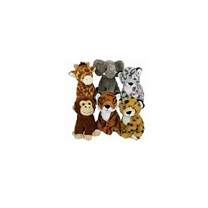 Multipet Eco Safari Animal Assortment Assorted Animals (Tiger, Elephant, Giraffe, Snow Leopard, Lion and Monkey) 8" Dog Toy - 1 of 1