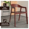 LeisureMod Dining Chair in Oak Wood Contemporary Accent Armchair with Open-Back Design Set of 4 Rivo Collection - 4 of 4