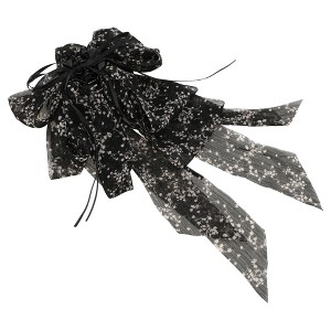 Unique Bargains Floral Bow Pattern Hair Clip 7.87"x1.77"x12.20" Black White 1 Pc - 1 of 4