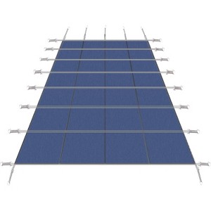 Heavy-Duty Mesh Safety Cover for Inground Pools, Child and Pet Proof, All-Weather Durable Pool Cover with Installation Kit, Blue - 1 of 4