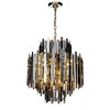 ALOADECOR 9-Light Luxury Soft Gold Stainless Steel Chandelier with Smoke Crystal Accents - 3 of 4