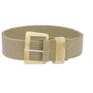 INSPIRE CHIC Women's Wide Braided Elastic Casual Pin Buckle Decorative Waist Belt - 1 of 4