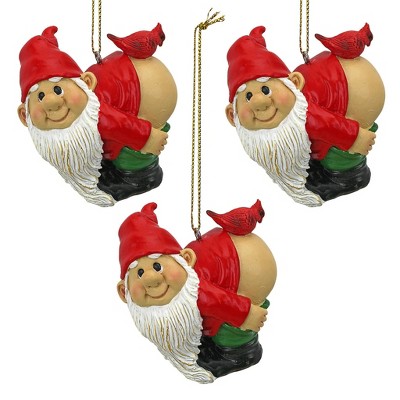 Design Toscano Loonie Moonie Gnome Holiday Ornament: Set of 3