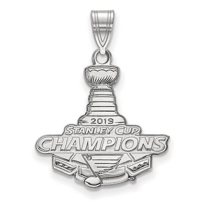 Black Bow Jewelry 14k White Gold St. Louis Blues NHL Large Pendant