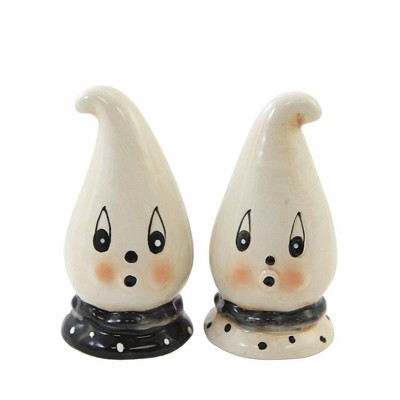 Transpac Dolomite 3.5 in. Multicolor Halloween Bat Ghost Salt and Pepper  Shakers Set of 2