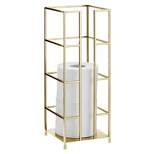 mDesign Metal Toilet Paper 3-Jumbo Roll Storage Reserve Tower Stand