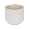 Cheungs Currula Round Ridged Pattern Ceramic Pot- Large - White - 3 of 4