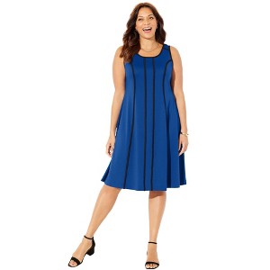 Catherines Women's Plus Size Fit & Flare Sleeveless Dress - 1 of 4