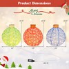 Costway 3 PCS Pre-Lit Pop up Christmas Ball Set with Warm White LED Lights Decoration - 3 of 4