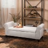 Okak Contemporary Storage Ottoman Bench with Rolled Arms Uphostered Footrest Stool with Safety Hinge for Living Room,Entryway,Bedroom - 3 of 4