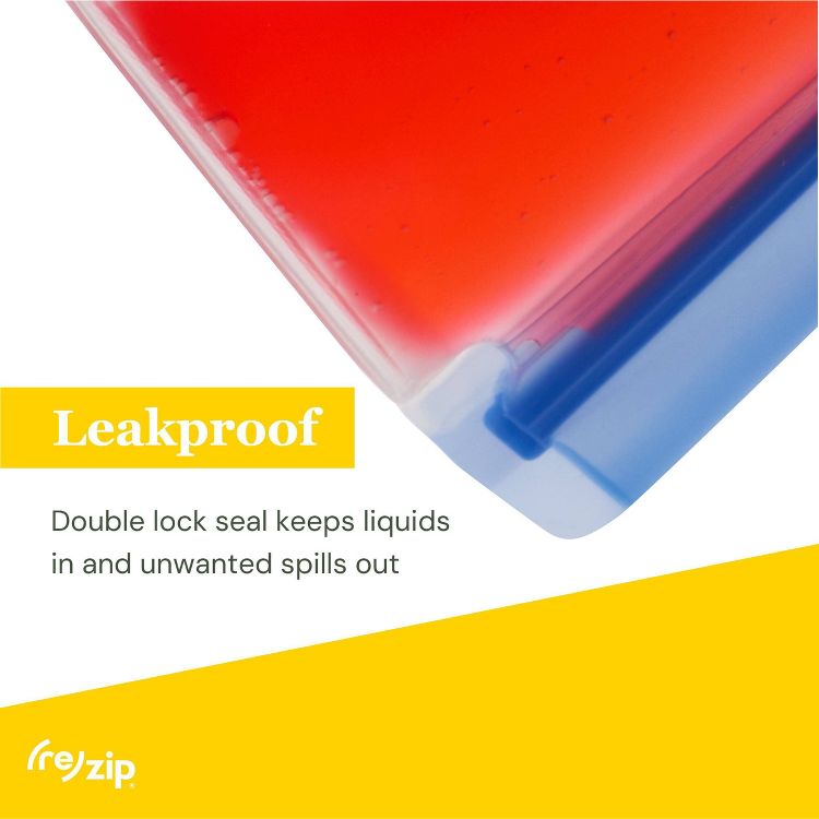 (re)zip Reusable Leakproof Food Storage Stand-Up Snack-sized 1-Cup Bags - 5-pk: BPA-Free, 5 of 8