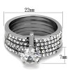 Slickblue Women’s Round CZ Ring Set, Prong Setting with Multi-Band Design, Channel CZ Accents, Silver Steel, Size 5–10 - 2 of 4