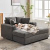 Oversized Chaise Lounge Chair Indoor, Cloud Fluffy Chaise Lounges w/Cup Holder and USB & Type C Charging Port, Gray - 4 of 4
