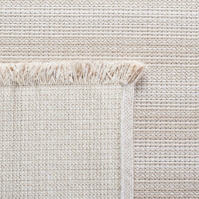 Augustine Ivory Beige Flat Woven Synthetic Area Rug 4' x 6'
