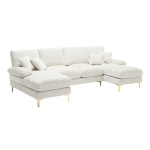 NicBex Reversible Sectional Sofa,U-Shaped Chenille Couch with Double Chaise for Living Room,Apartment,Office - 1 of 4