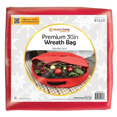 30" Wreath Storage Bag Red - Simple Living Solutions