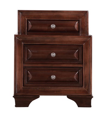 Passion Furniture LaVita 3-Drawer Cappuccino Nightstand (29 in. H x 24 in. W x 17 in. D)