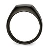 Black Bow Jewelry Men's 13mm Black Plated Stainless Steel Grooved Tapered Signet Ring - image 2 of 4