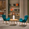 27" Modern Ceramic Table Lamp with Tapered Linen Shade and Textured Vase Base for Bedroom, Living Room, Office, Hotel, or Entryway - 3 of 4