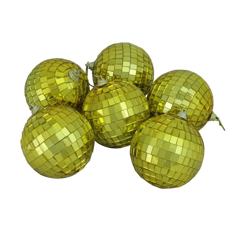 Northlight 6ct Gold Mirrored Christmas Ball Ornaments 3.25" (80mm), 1 of 3