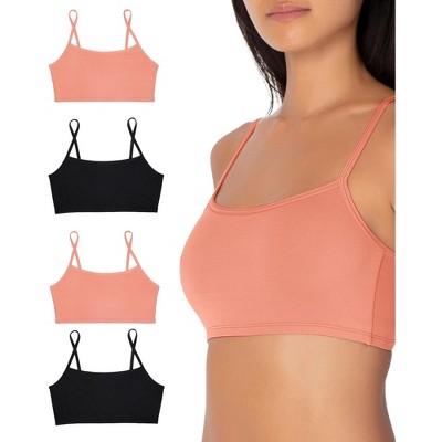 Smart & Sexy Women's Stretchiest Ever Cami Bralette 4 Pack  Tuscany/tuscany/black/black L/xl : Target