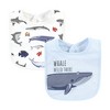 Hudson Baby Infant Boy Cotton Bibs, Boy Whale Shark, One Size - 3 of 4
