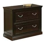Executive Wood File with Locking Legal/Letter File Drawer Brown - Martin Furniture