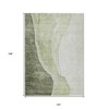 Olive Green And Beige Abstract Washable Indoor Outdoor Area Rug - 3 of 4
