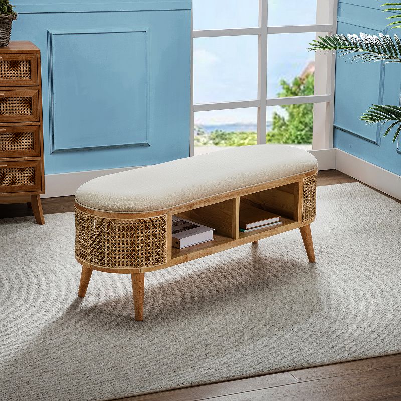 Aaron Storage bench for Bedroom with Solid Wood Legs | ARTFUL LIVING DESIGN, 2 of 11