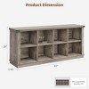2-Tier 8 Cube Book Shelf, Rustic Farmhouse Wood Horizontal Bookshelf, Bookcase Cabinet, Storage Organizer - 2 of 4