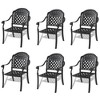 PAGED 2PC/4PC/6PC Patio Dining Chairs,Outdoor Dining Chairs with Black Frame and Cushions,Aluminum Chairs Suitable for Patio,Garden,Black - 2 of 4