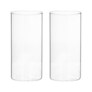 Unique Bargains Flower Candle Holder Glass Cylinder Vase 2 Pcs - 1 of 4