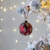 TopComfy Decorative Object Glass Christmas Ball Ornaments Elegant Festive Style for Holiday Tree Decor, Red, 3"*3"*3" - 2 of 4