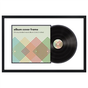 Americanflat Wide Vinyl Record & Album Art Frame - 25x16.5 - Black - 1 of 4