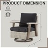 COWLOWN Black Outdoor Patio Swivel Rocker Chair, 360 Rotating Wicker Chair with Soft Cushions, Durable Frame for Balcony, Backyard, or Lawn - 4 of 4