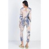 Slickblue Women's Casual Tie-Dye Jumpsuit, Long Sleeve, Drawstring Waist, Street Style, Size S-L, Navy/Burgundy - 3 of 4