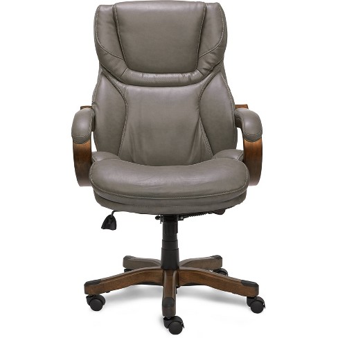 Big And Tall Executive Office Chair With Upgraded Wood Accents