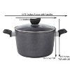 Lorren Home Trends Granite-Style Cooking Pot with Glass Lid, Dark Grey Speckled, 6 Quart, Non-Stick Stock Pot for Kitchen, Stovetop - 2 of 4