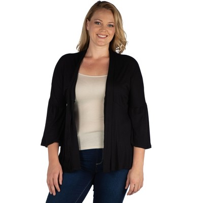 Womens Plus Size Flared Open Front Cardigan-p032342-turq : Target