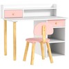 Qaba Kids Desk and Chair Set with Storage, Kids Study Desk for Bedroom & Study Room, Girls Boys Aged 3-8 Years, Pink - 4 of 4