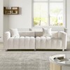 87.4'' Velvet 3-Seater Modular Loveseat Sofa with Metal Base Legs and 2 Pillows - 2 of 4