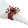 Saro Lifestyle Radiant Refinement Beaded Napkin Ring (Set of 4), Red - 3 of 4