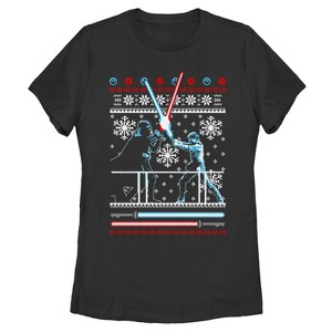 Women's Star Wars Ugly Christmas Duel T-Shirt - 1 of 3