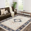 Washable Vintage Printed Rug Non Slip Low Pile Rug Soft Throw Floor Cover Foldable Indoor Carpet for Living Room Bedroom Playroom - 2 of 4