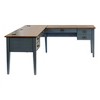 Open L-Shaped Pedestal Writing Desk Blue - Fairmont Collection - Martin Furniture: Wood, Charging Station, USB Port - 4 of 4