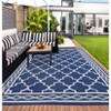 Outdoor Rug Modern Carpet Waterproof Plastic Straw Rug UV-Resistant Reversible Mat for Camping RV Porch Deck Balcony Beach - 2 of 4