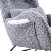 Cashmere Fabric Modern Nursery Rocking Chair with Adjustable Headrest Cushion, Lumbar Support and Solid Wood Metal Frame - 4 of 4