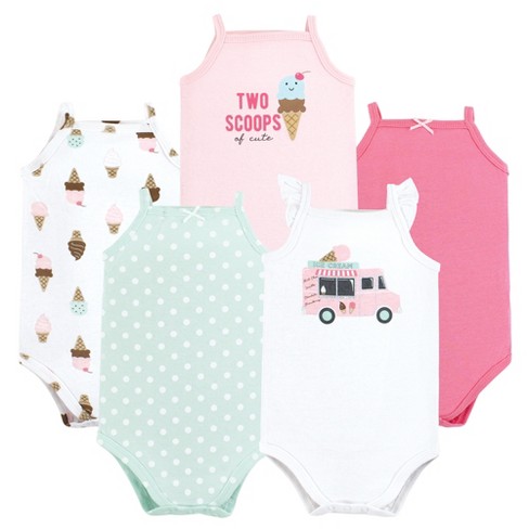 Hudson Baby Infant Girl Cotton Sleeveless Bodysuits, Girl Ice Cream Truck,  9-12 Months : Target