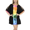 LA LEELA Women's Summer Beach Dress Cover Ups Vacation Beachwear Mini Swim Suit Swimwear Bathing Suit Caftan X-Large-XX-Large Black, Solid - 4 of 4