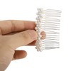 Unique Bargains Women's Three Row Faux Pearl Hair Comb Insertion Tool Gold Tone 1 Pc - 3 of 3